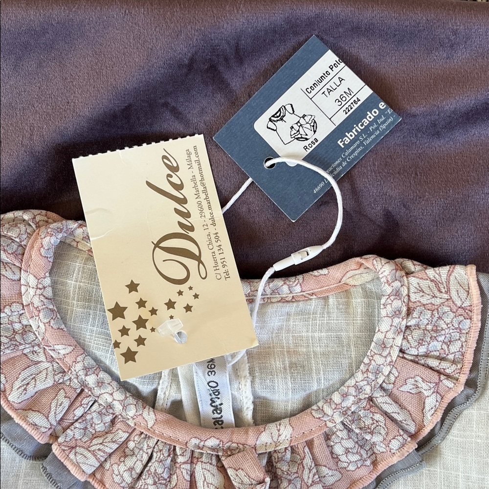 NWT Calamaro 100% Cotton Frilly Hydrangea Bloomer Set - Picture 6 of 7